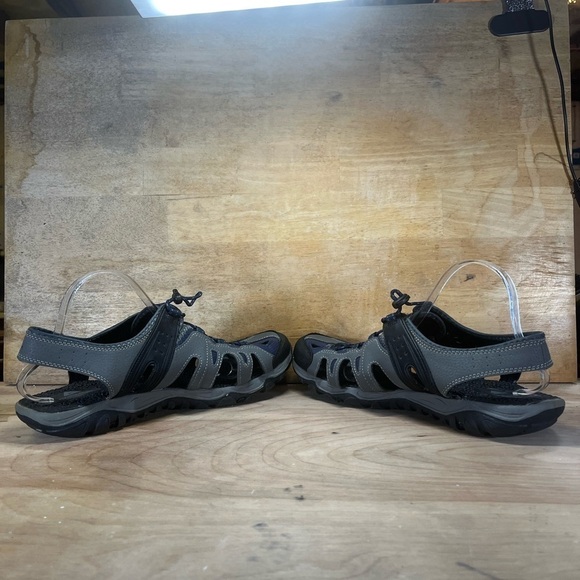 Ozark Trail Mens Size 13 Faux Leather Closed Toe Outdoor Sandals Gray Blue - Picture 5 of 8